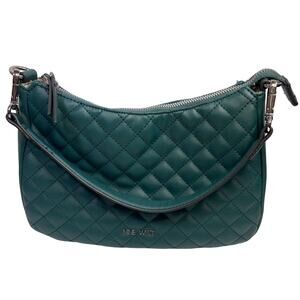 Nine West Green Quilted Handbag Purse Shoulder Bag Small